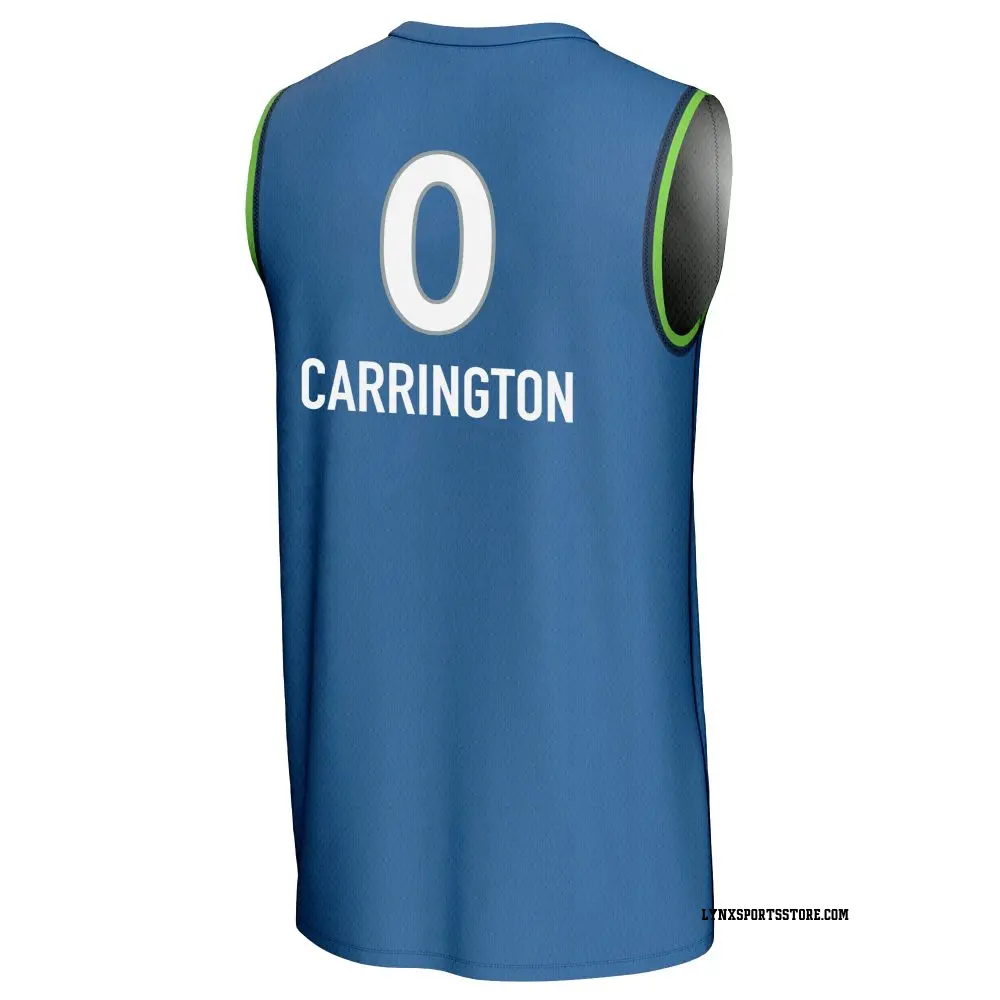 Men's DiJonai Carrington #0 Replica Blue Minnesota Lynx