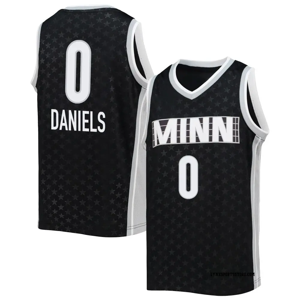 Youth Dalayah Daniels ＃0 Rebel Edition Victory Black Minnesota Lynx 2021 Jersey